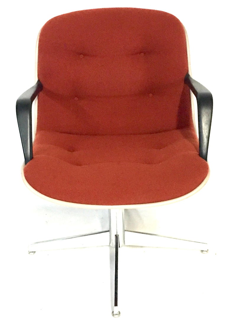 1980 S Upholstered Swivel Chrome Armchair By Steelcase For Sale