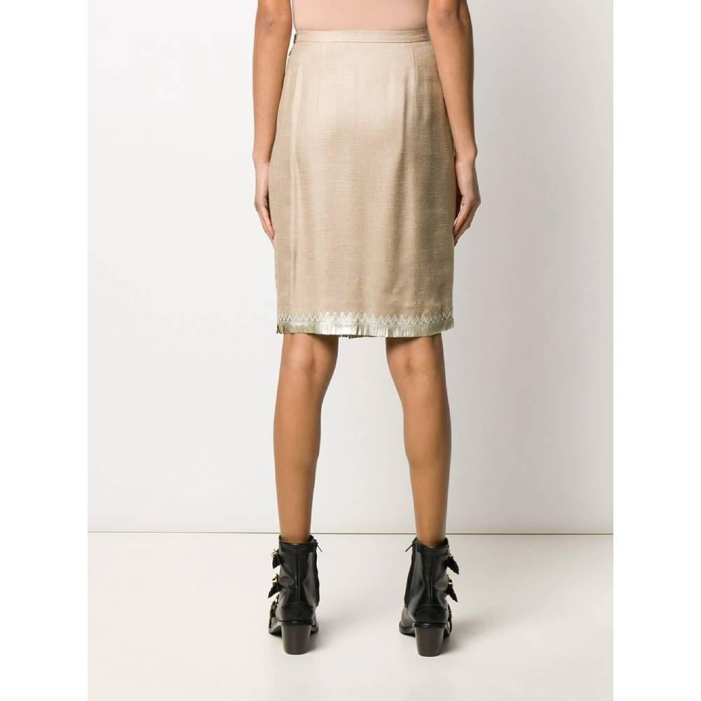 1980s Valentino Beige Straight Skirt In Excellent Condition In Lugo (RA), IT