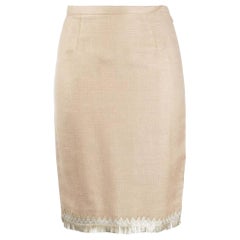 1980s Valentino Beige Straight Skirt