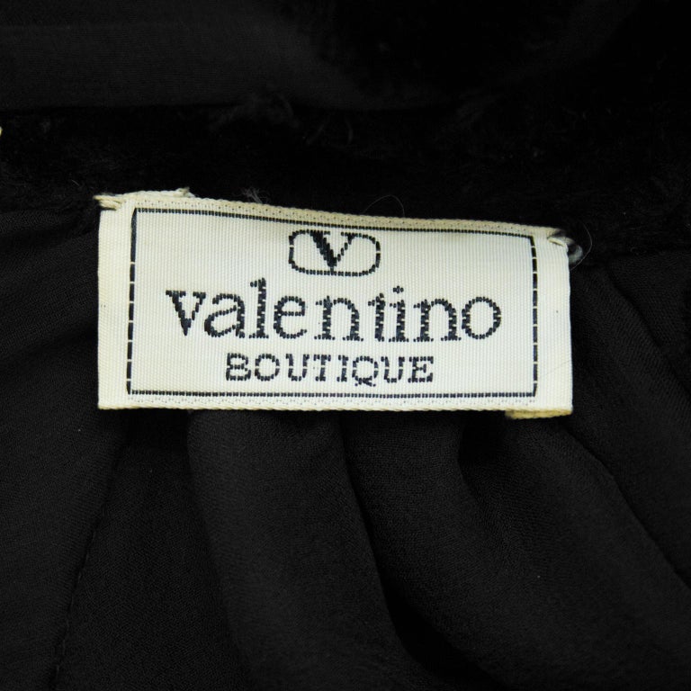 1980s Valentino Black Devore Evening Blouse For Sale at 1stDibs