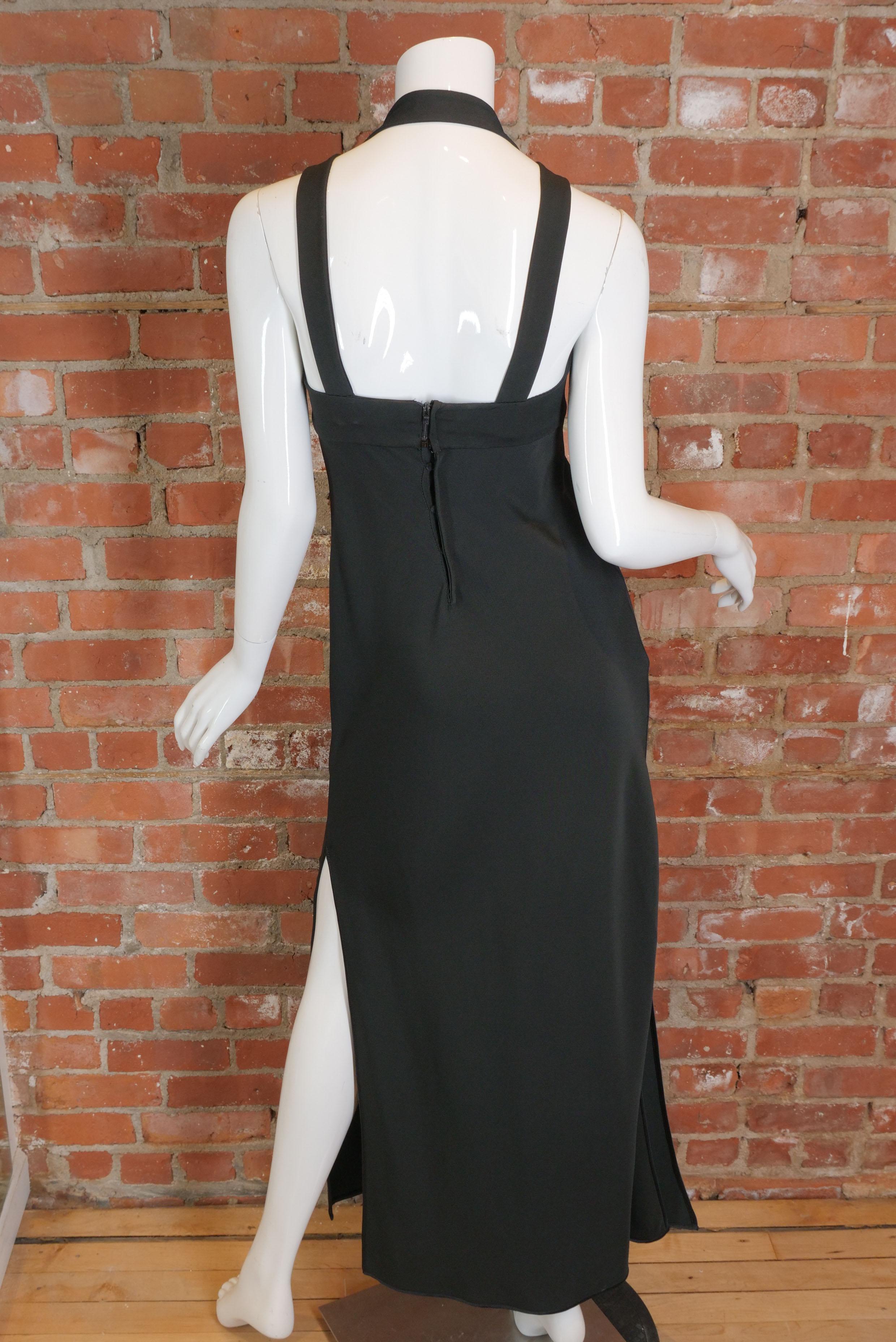Women's 1980's Valentino Boutique Gown w/ Cutout Detail and Slits at Bottom 