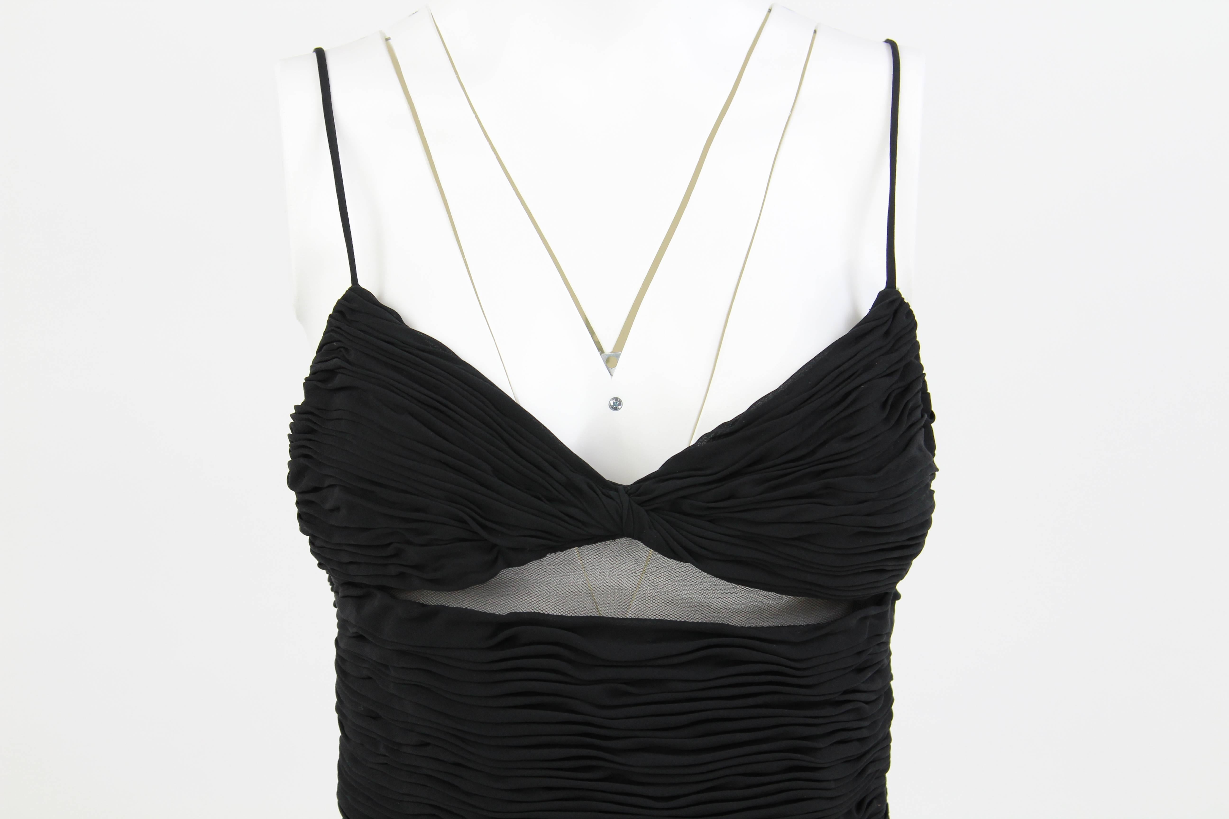 Women's 1980s Valentino Boutique Vintage Black Silk Midi Dress For Sale