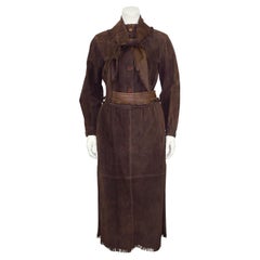 1980’s Valentino Brown Suede and Fringe Ensemble 