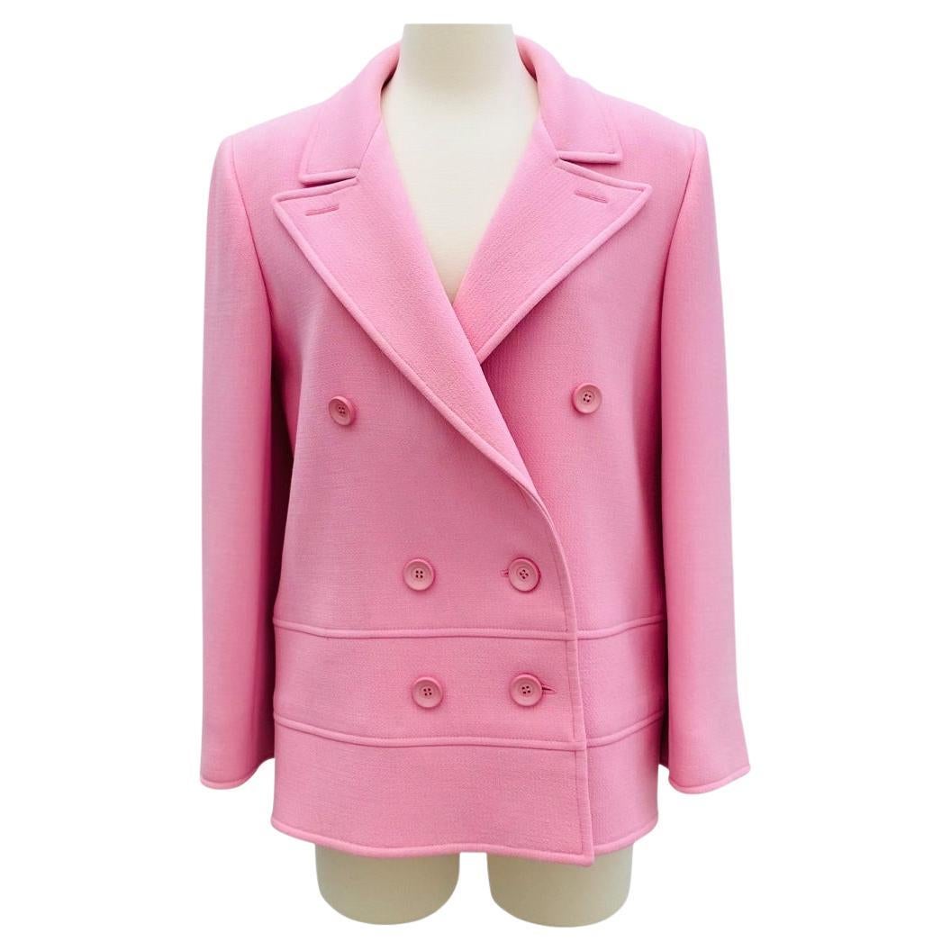 1980s Valentino Bubblegum Pink Pea Coat For Sale