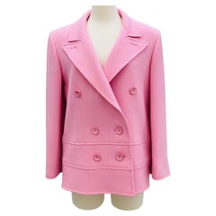Vintage 1980s Valentino Bubblegum Pink Pea Coat