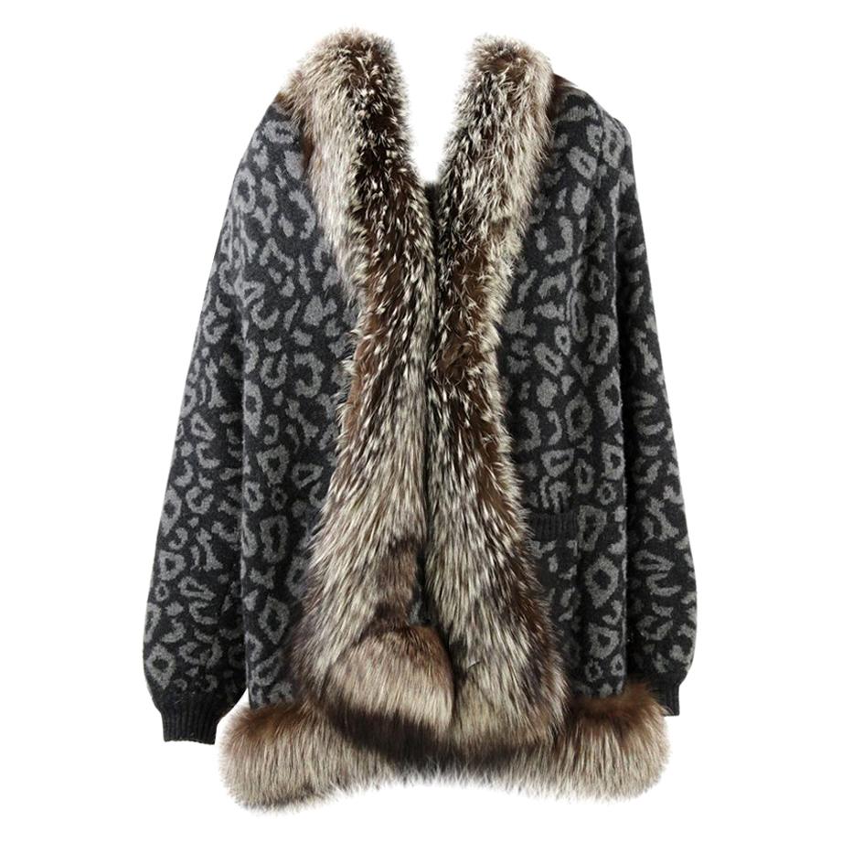 1980s Valentino Cashmere Jacket Hemmed with Fox Fur For Sale
