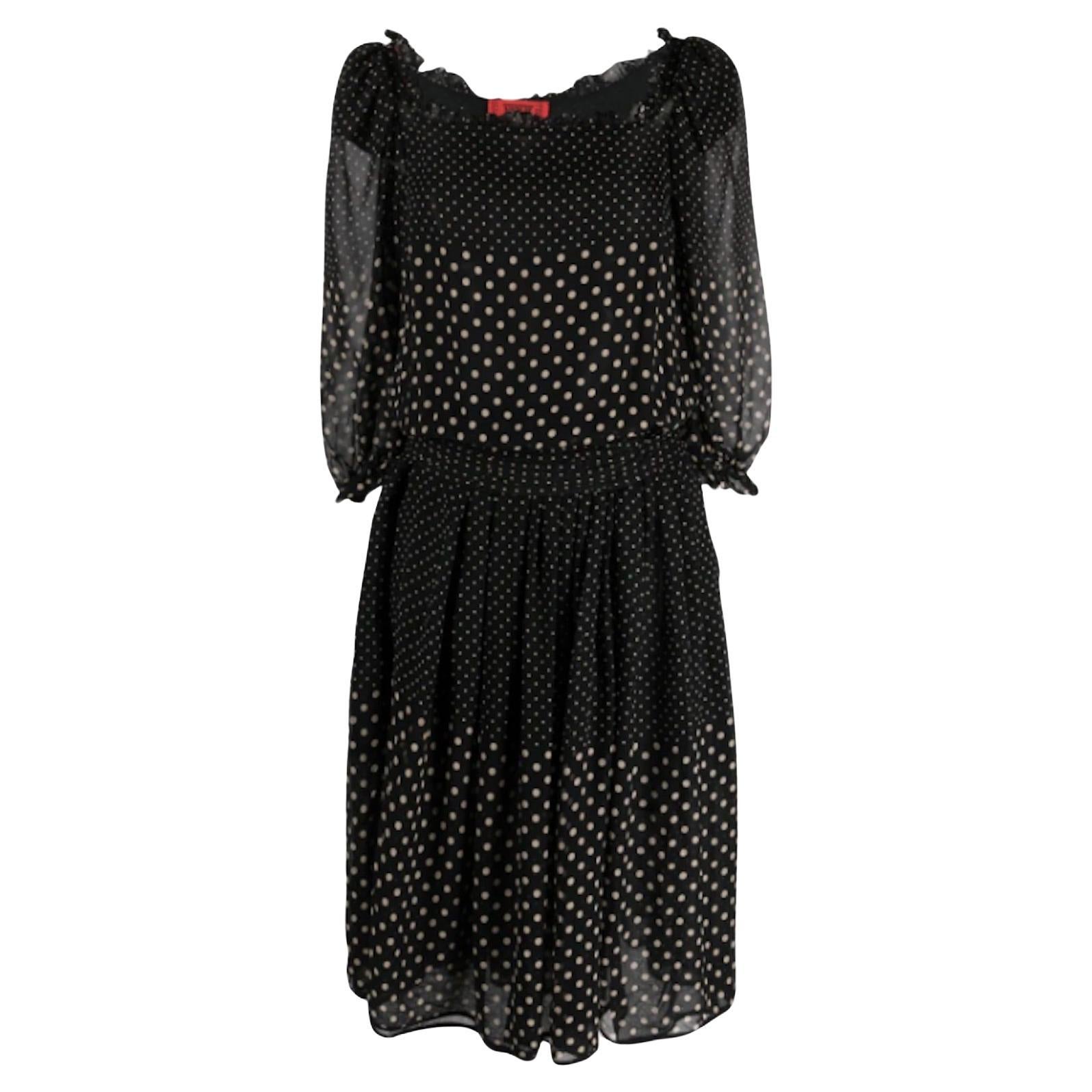 1980s Valentino Dots Silk Dress