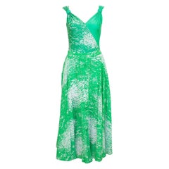 Conjunto de falda y bañador estampado verde Valentino de los años 80