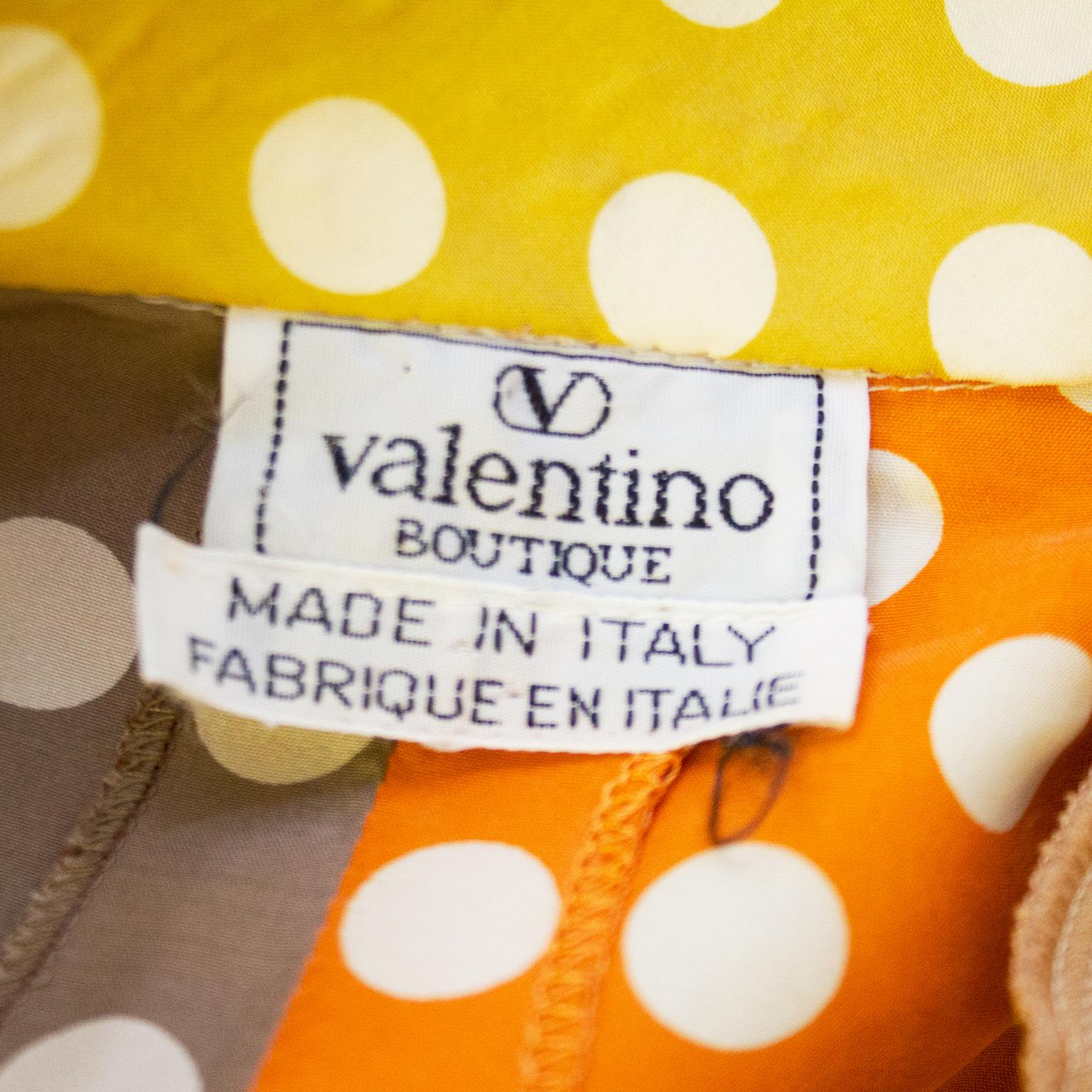1980's Valentino Silk Multi Color Polka Dot Shirt For Sale 1