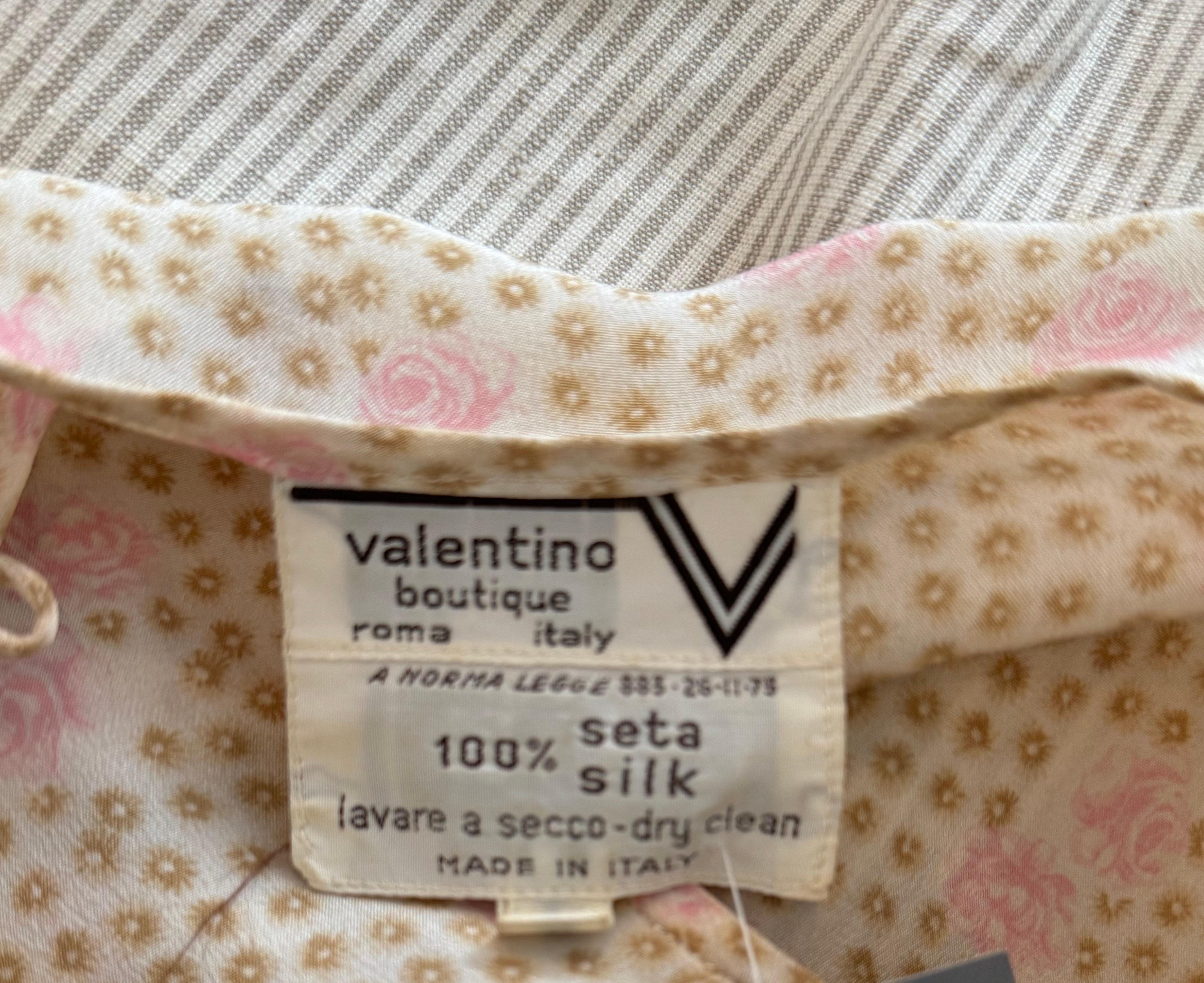 1980s Valentino Silk Rose Skirt Set For Sale 2