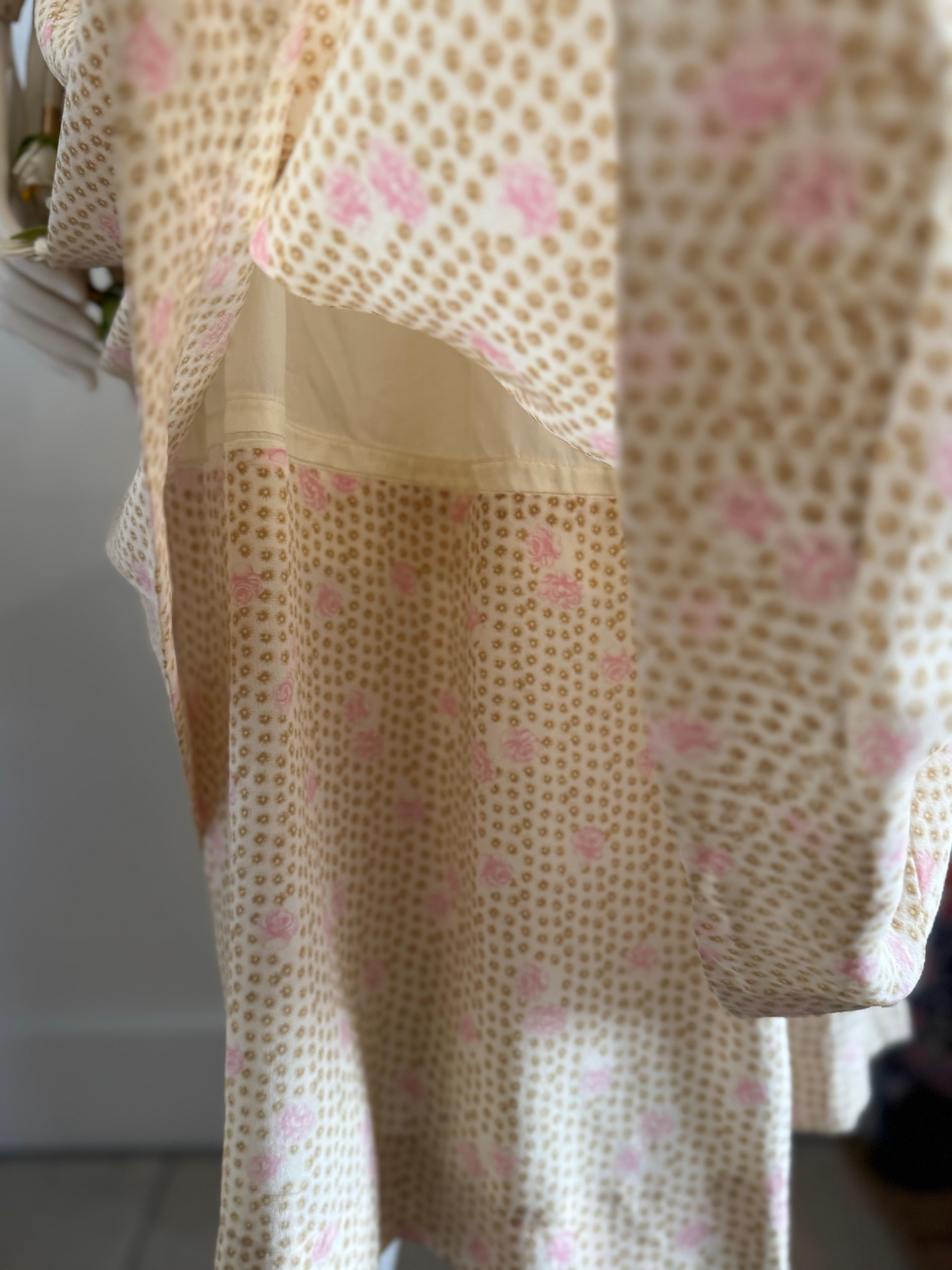 1980s Valentino Silk Rose Skirt Set For Sale 3