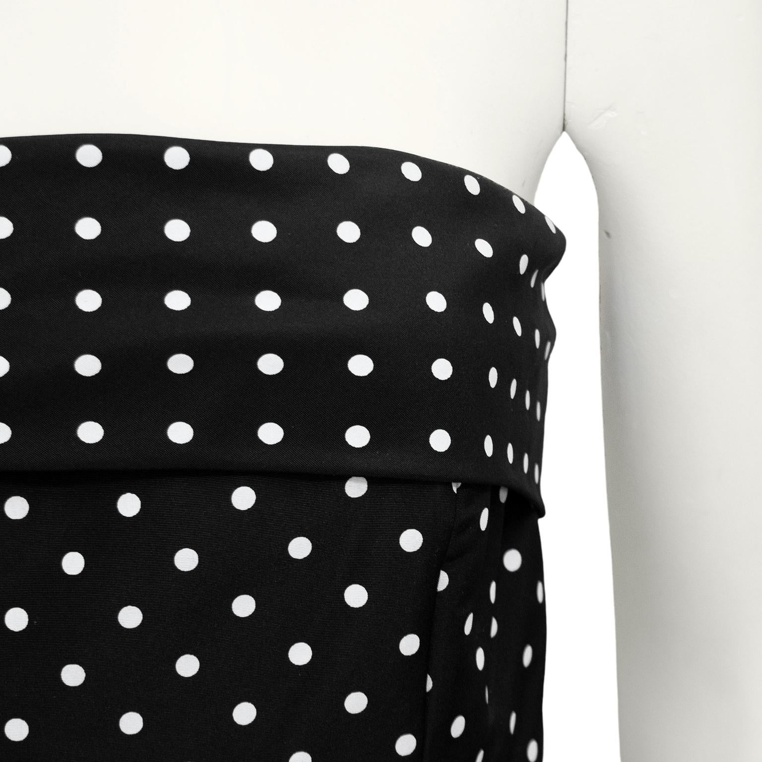 Women's 1980s Valentino Strapless Polka Dot Cocktail Dress For Sale