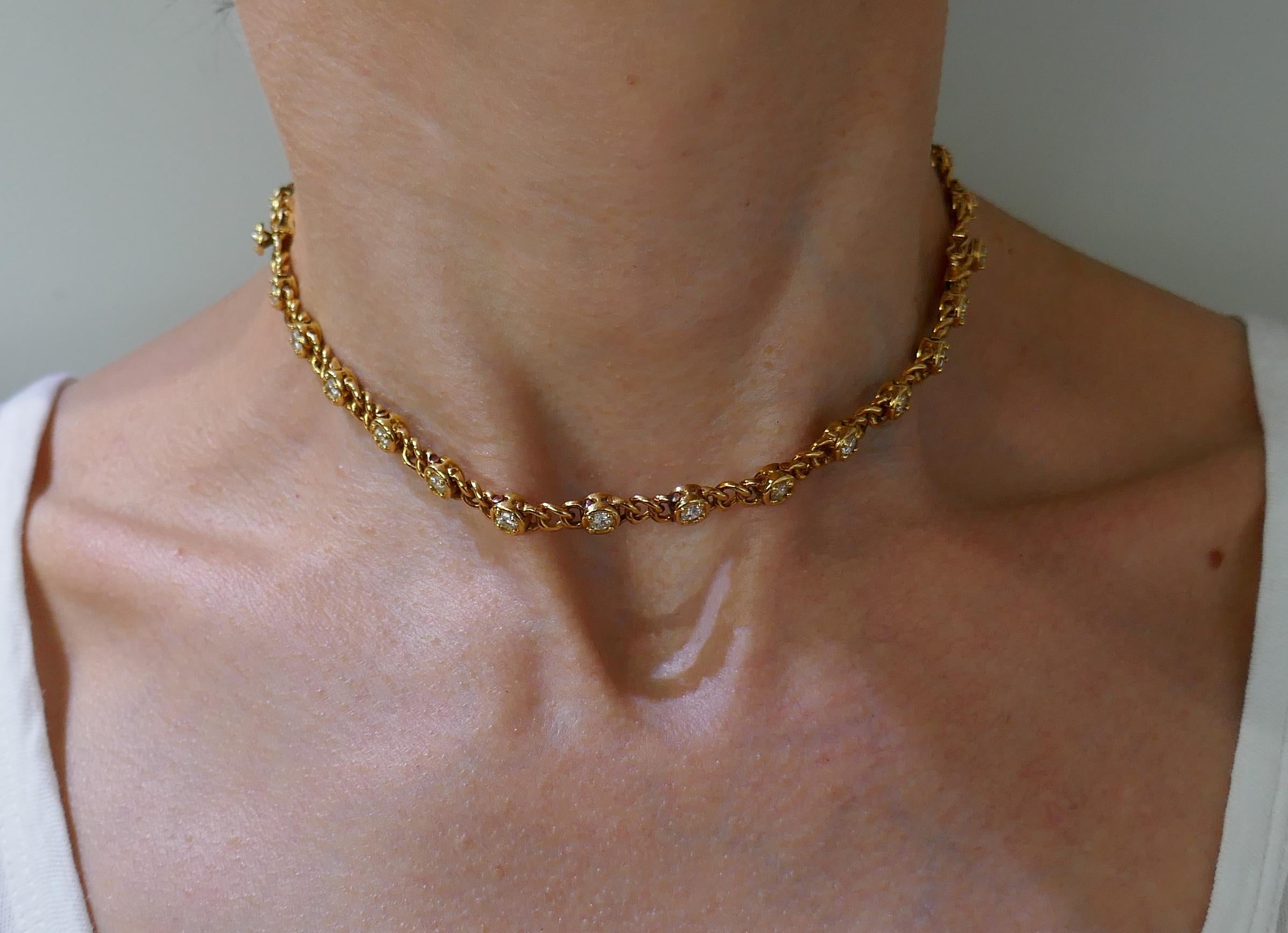 1980s Van Cleef & Arpels Pair of Diamond Gold Bracelets Necklace 6