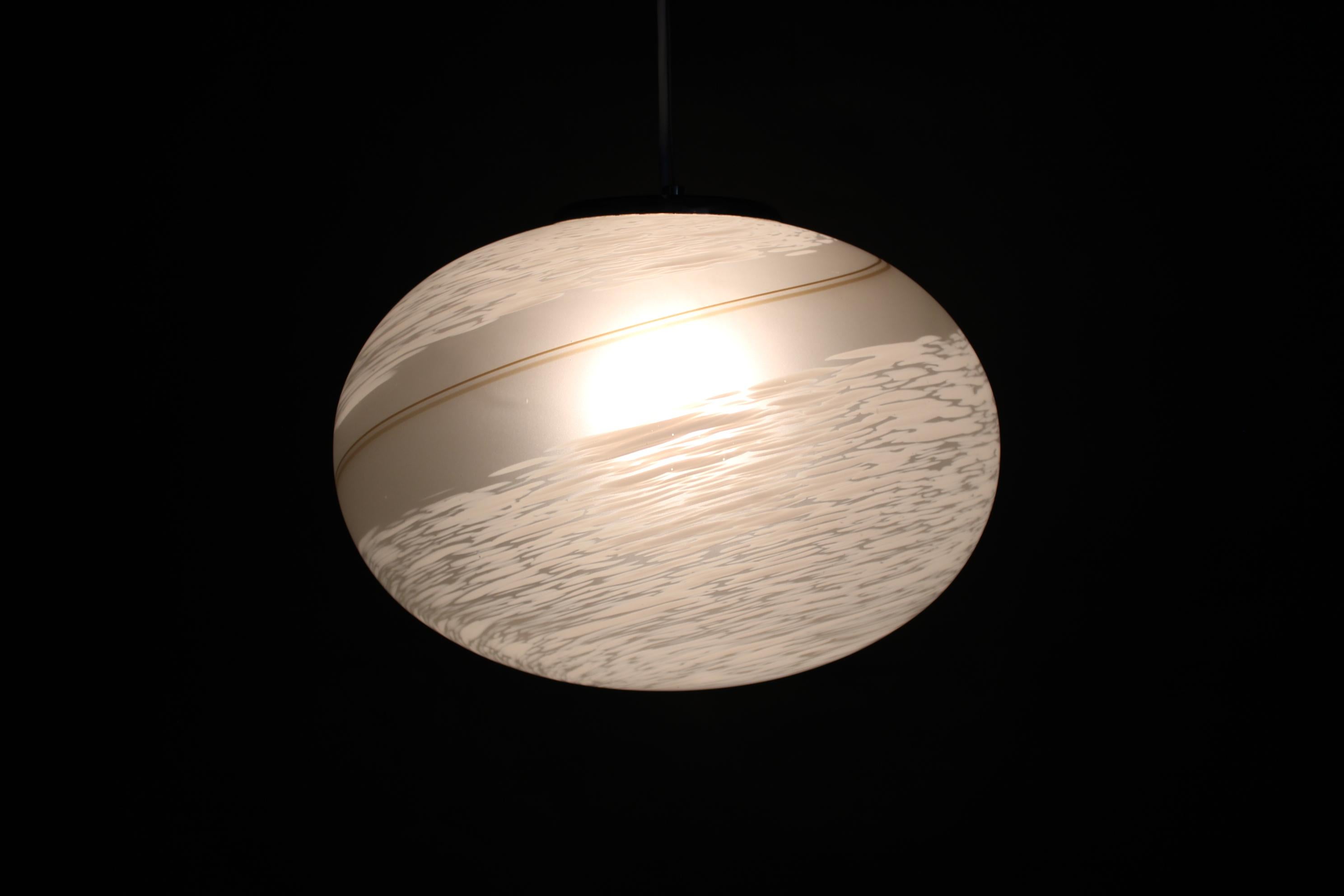 1980s Venice Hand Made Glass Pendant Light , Italy For Sale 5