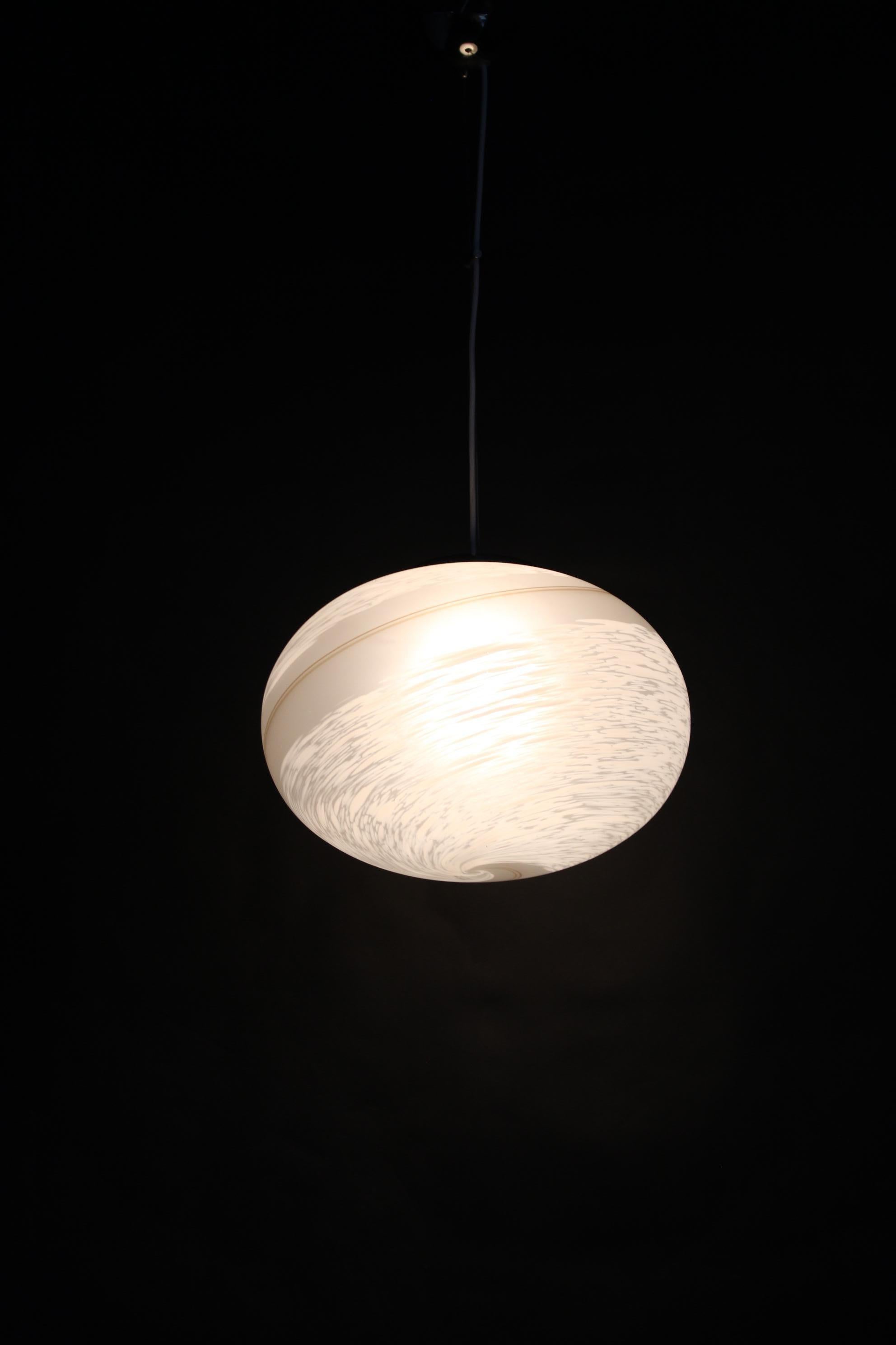 1980s Venice Hand Made Glass Pendant Light , Italy For Sale 3