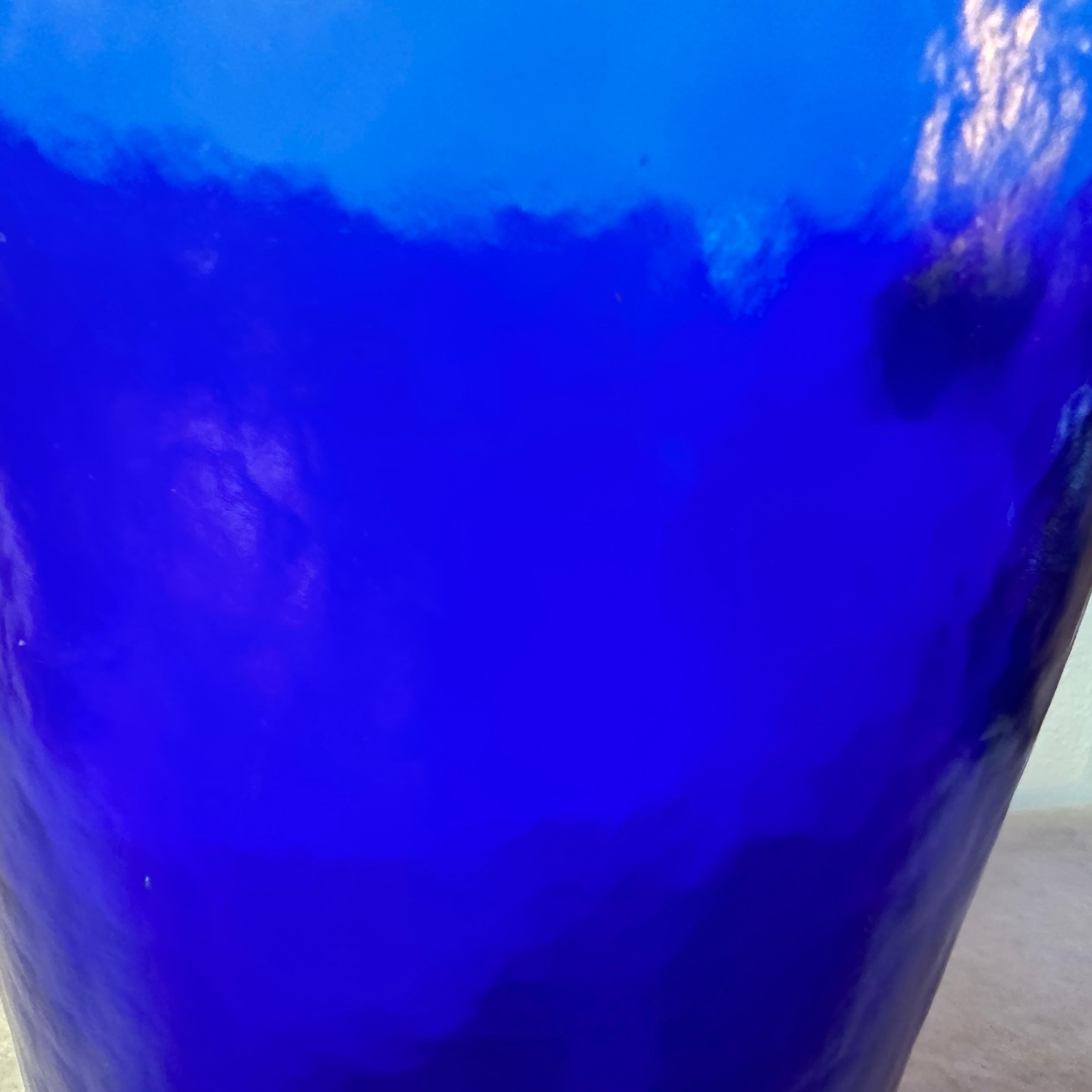 20th Century 1980s Venini Style Modernist Blue and Yellow Murano Glass Wine Cooler