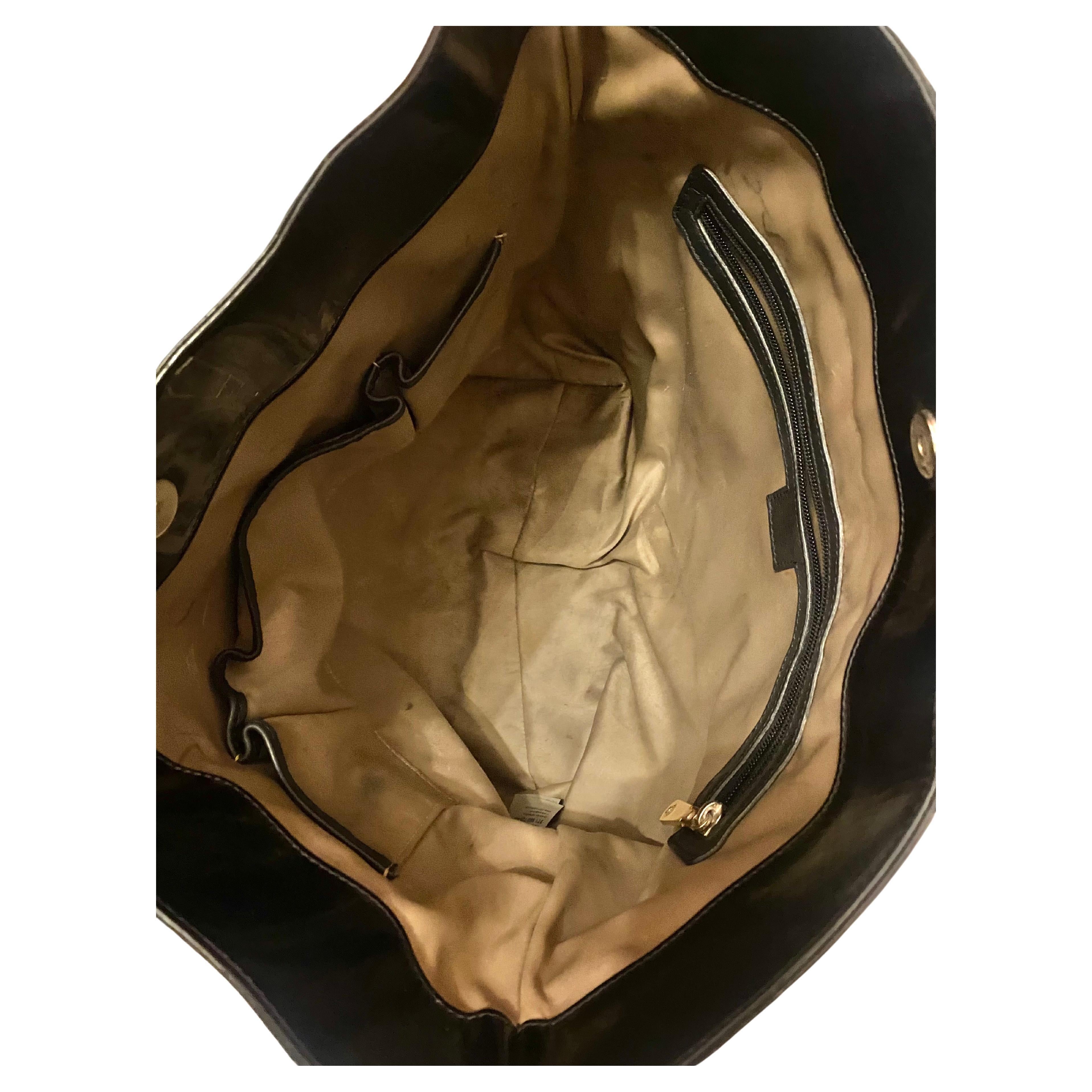 1980s Versace Black Patent Leather Medusa Cut Out Tote Bag For Sale 2