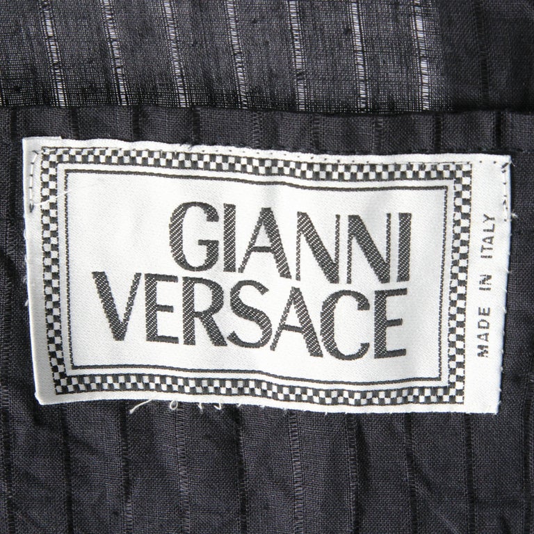 1980s Versace Blue Linen Suit at 1stDibs