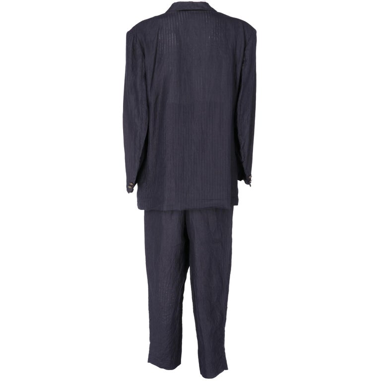 1980s Versace Blue Linen Suit at 1stDibs