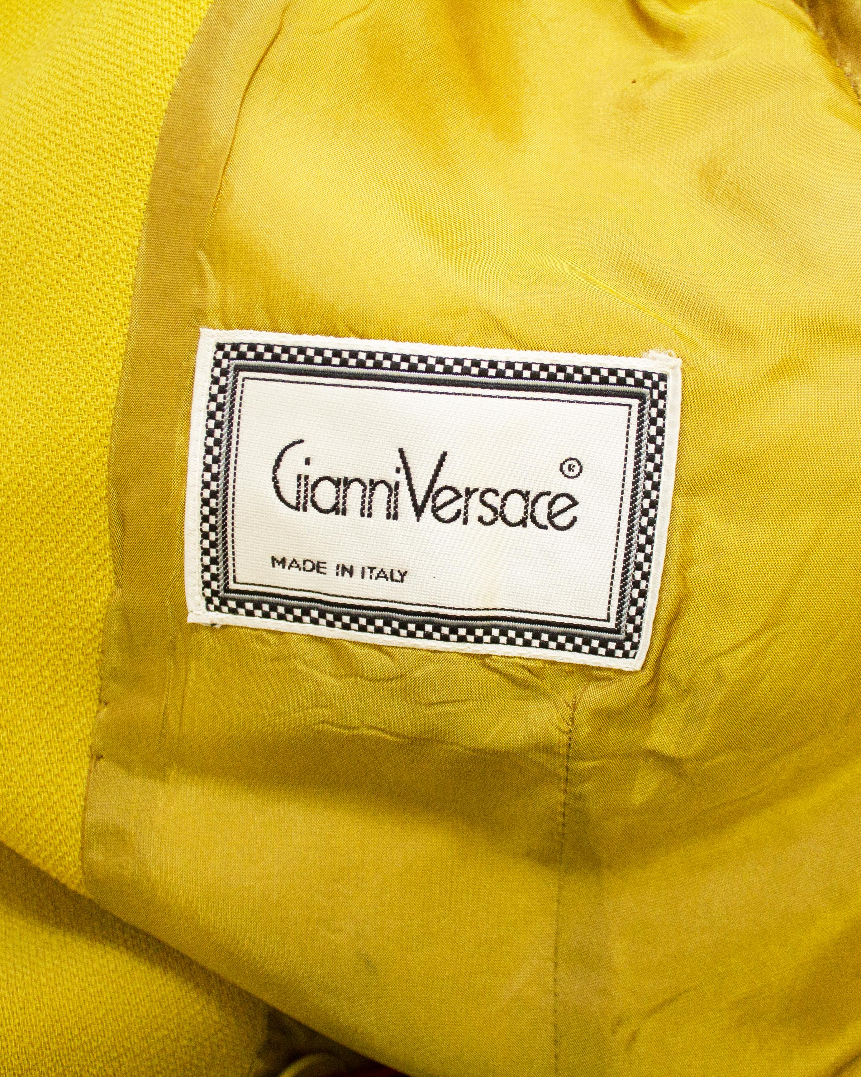 1980s Versace Chartreuse 3 Piece Ensemble For Sale 4