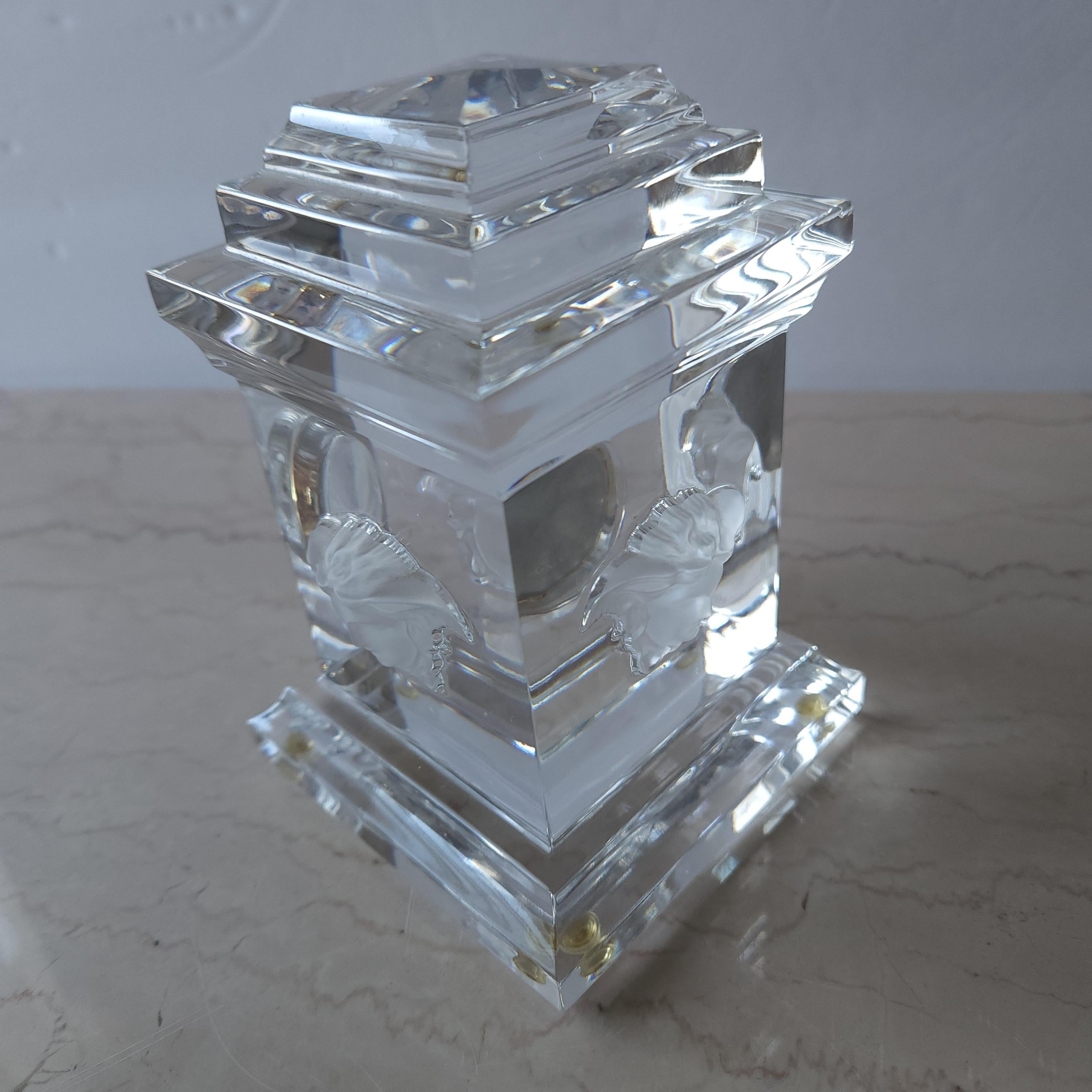 1980s Versace Medusa Desk Clock by Rosenthal in Lumiere Crystal Glass 5