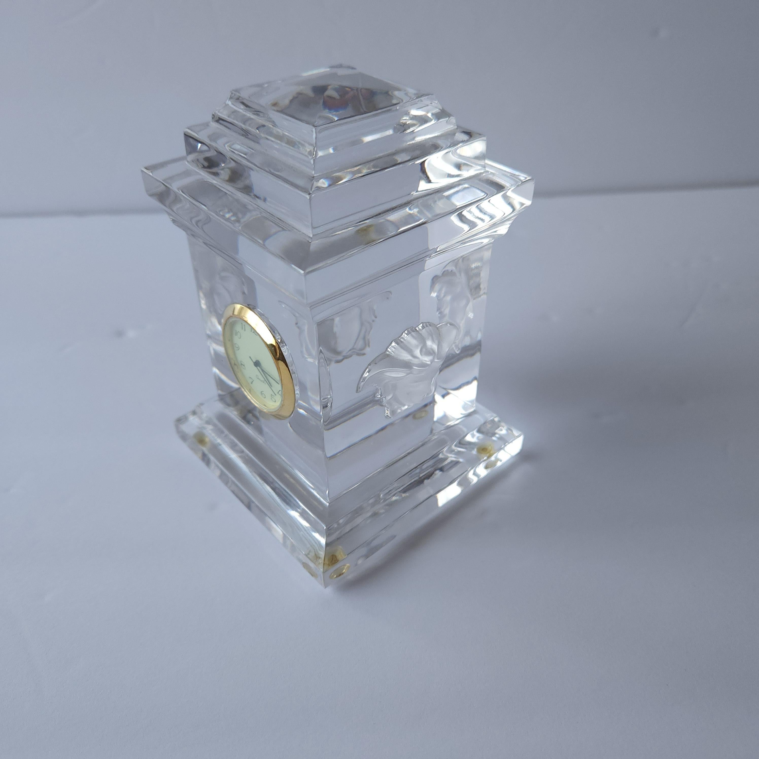 1980s Versace Medusa Desk Clock by Rosenthal in Lumiere Crystal Glass 8