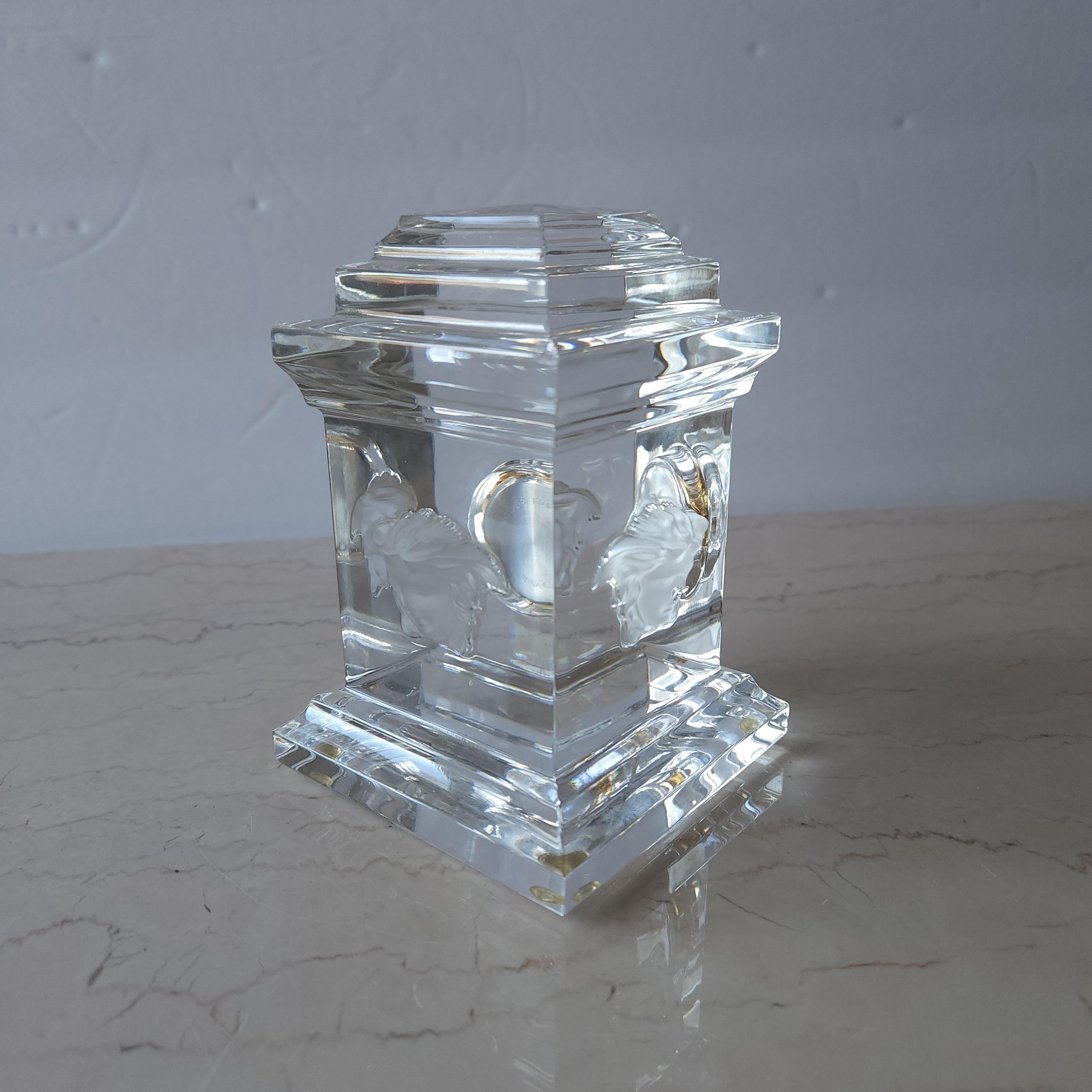 1980s Versace Medusa Desk Clock by Rosenthal in Lumiere Crystal Glass In Good Condition In Chula Vista, CA