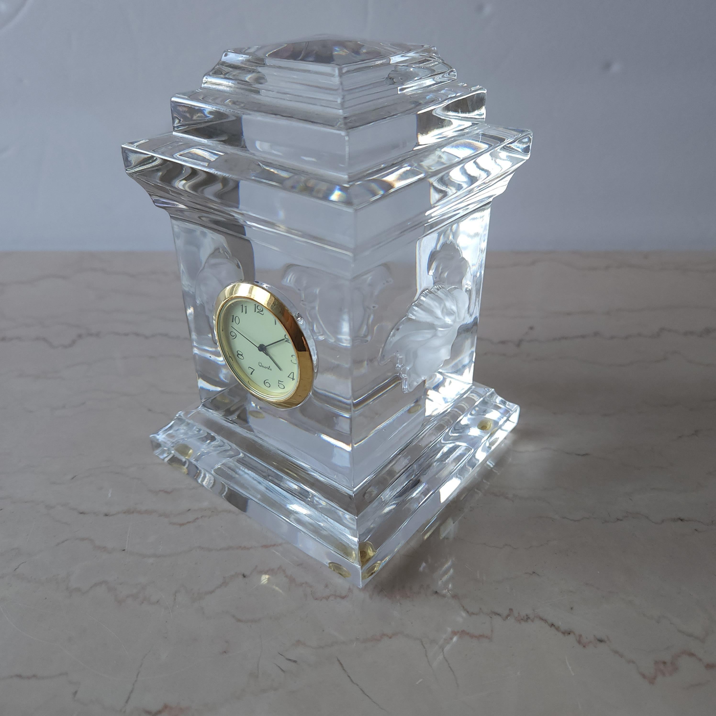 1980s Versace Medusa Desk Clock by Rosenthal in Lumiere Crystal Glass 3