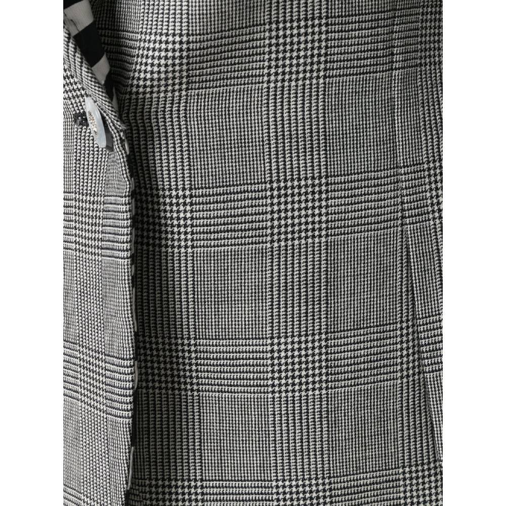 Gray 1980s Versace Prince of Wales Grey Suit