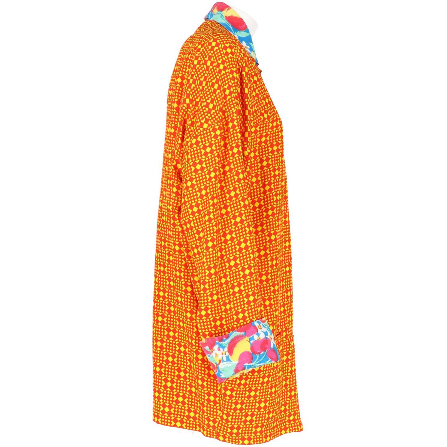 Orange 1980s Versus Versace Multicolor Vintage Oversize Jacket