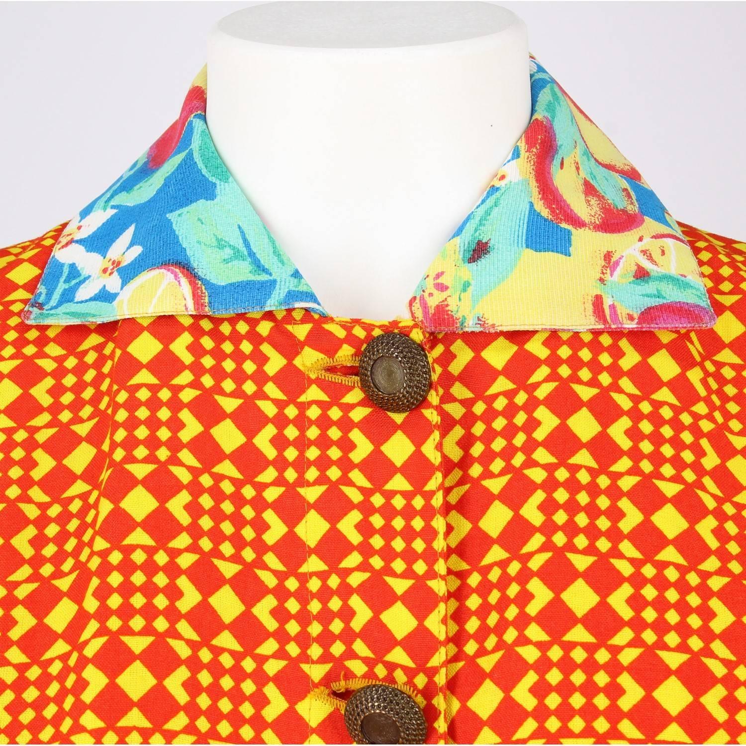 1980s Versus Versace Multicolor Vintage Oversize Jacket 2