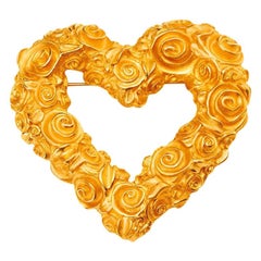 1980s Very Large Givenchy Heart Brooch