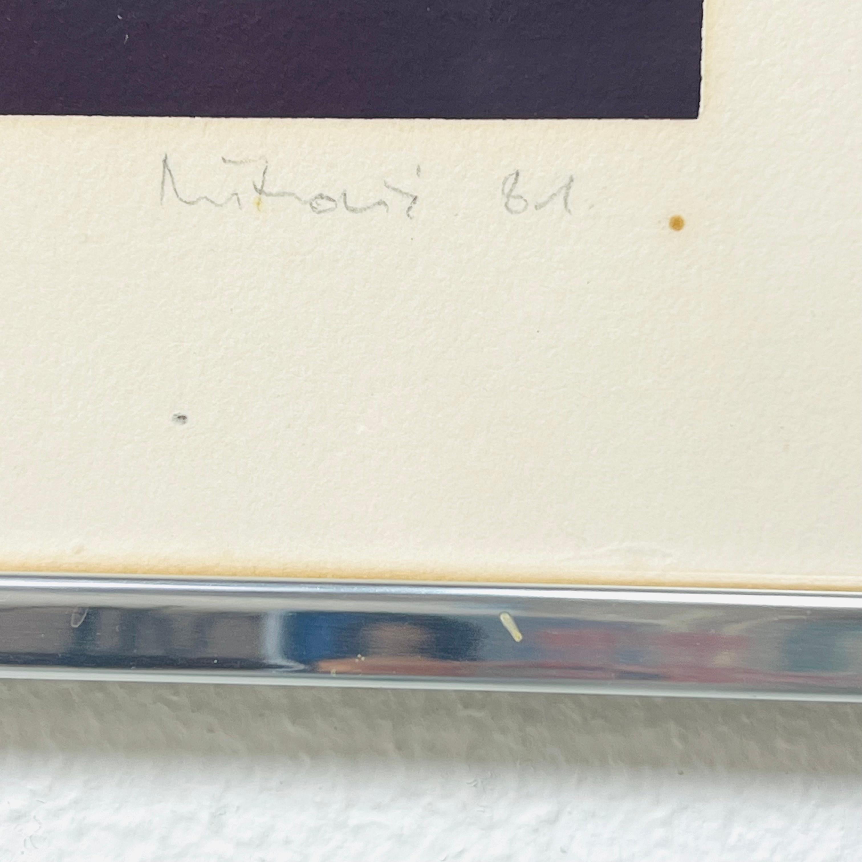 Serigrafía de paisaje vibrante de los años 80, por Maro Mitrovic en venta 2