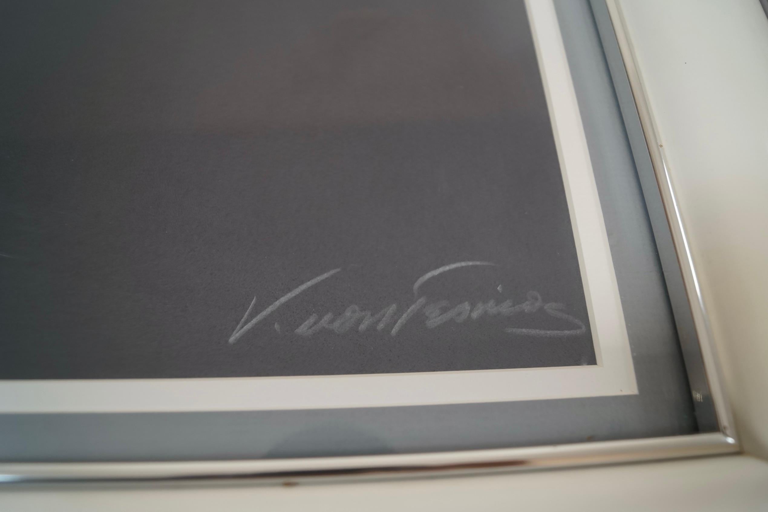 Vicky Montesinos del 1980, litografia astratta numerata e firmata con cornice in vendita 4