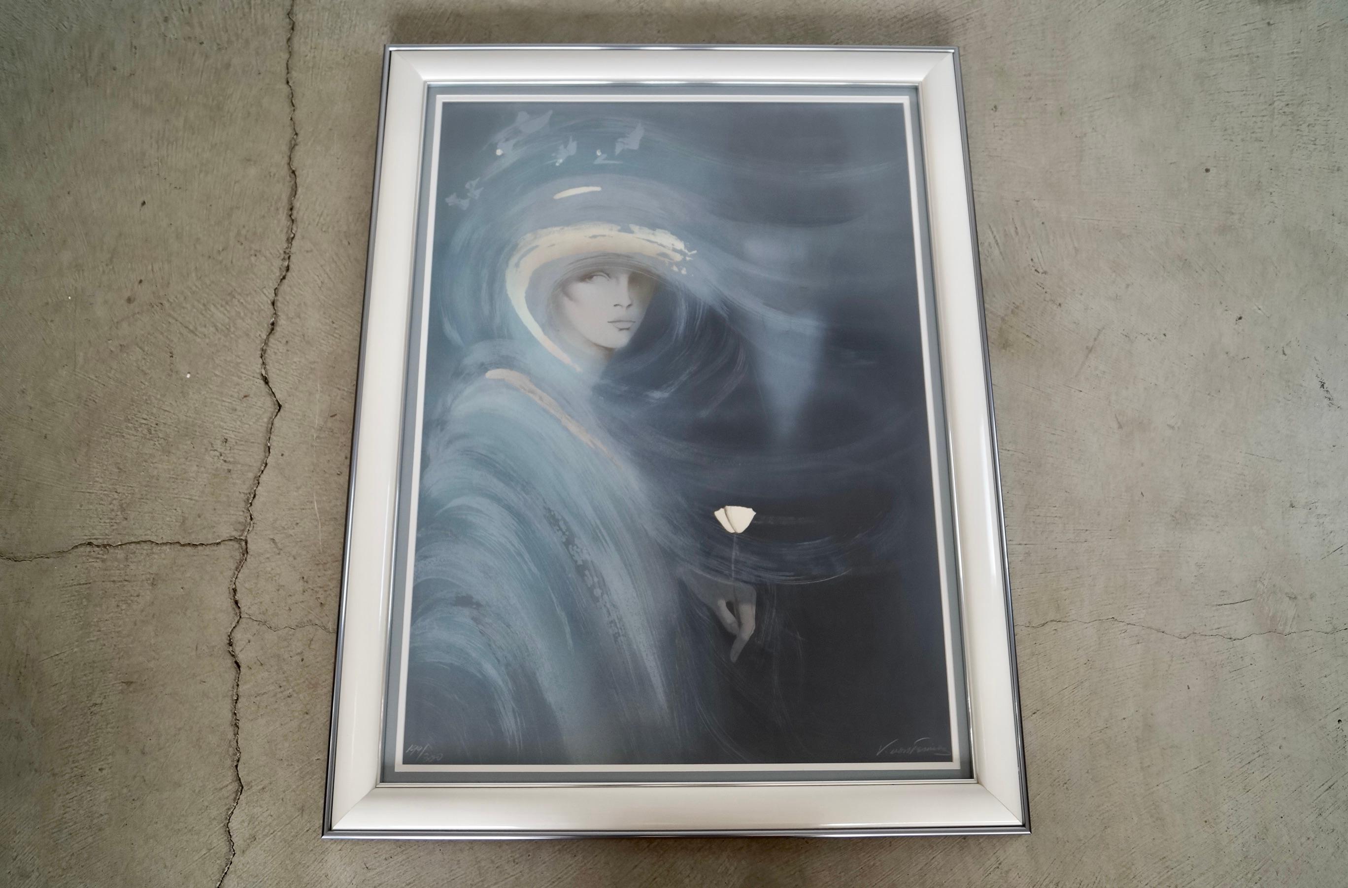 Opere d'arte vintage in vendita. È una litografia di Vicky Montesinos ed è firmata. Si tratta di un numero d'arte e ne sono stati realizzati solo 300 esemplari. È in condizioni eccellenti e viene fornito con il telaio originale d'epoca. È opacizzato