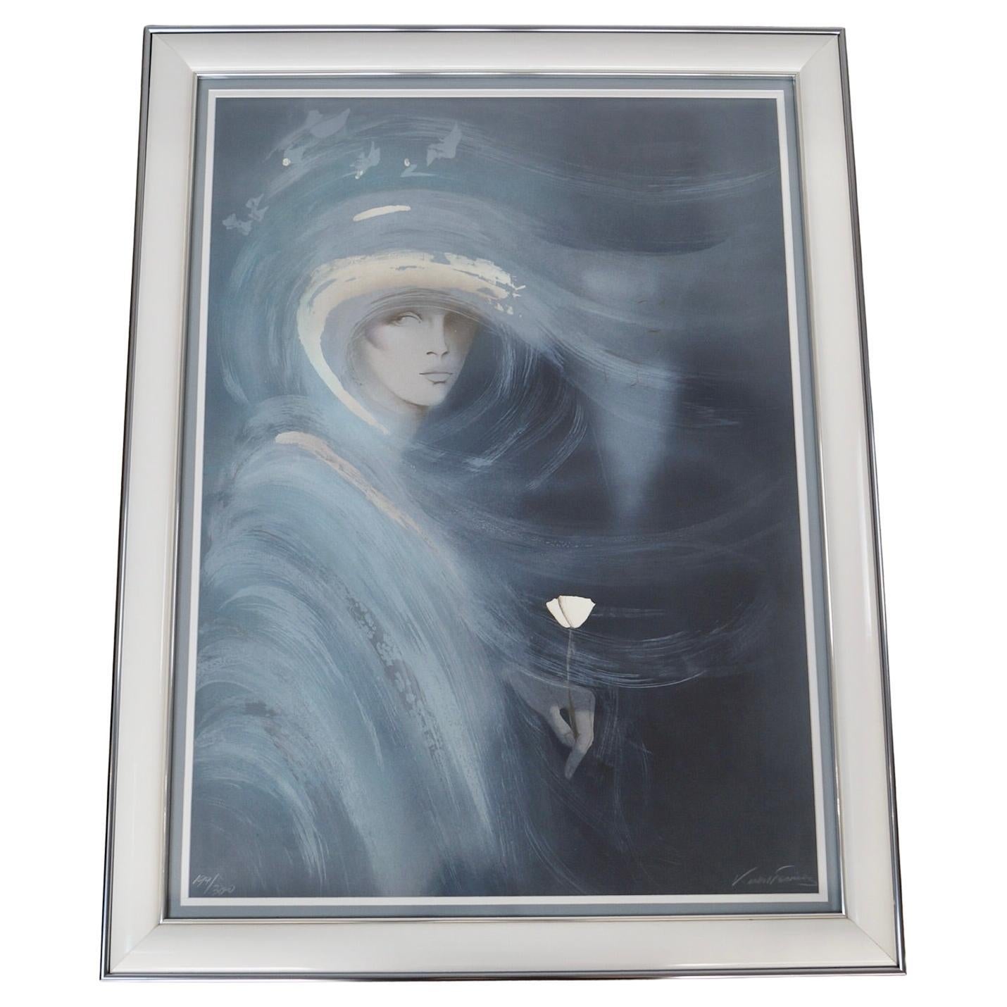 Vicky Montesinos del 1980, litografia astratta numerata e firmata con cornice in vendita