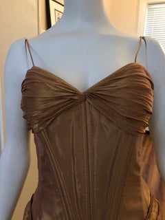 Superb 1980s Vicky Tiel Couture "Sara" Metallic Gold Lame Dress with Bolero (38)