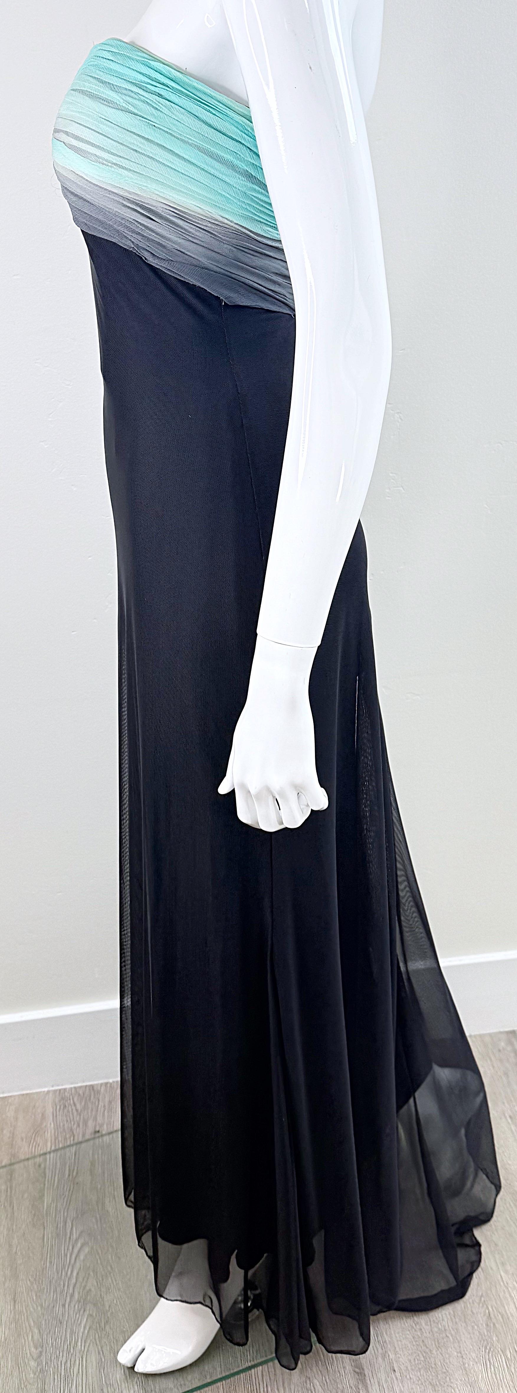 1980 Vicky Tiel Couture Robe de soirée sans bretelles à corsage plissé en maille Sz 0 2 en vente 8