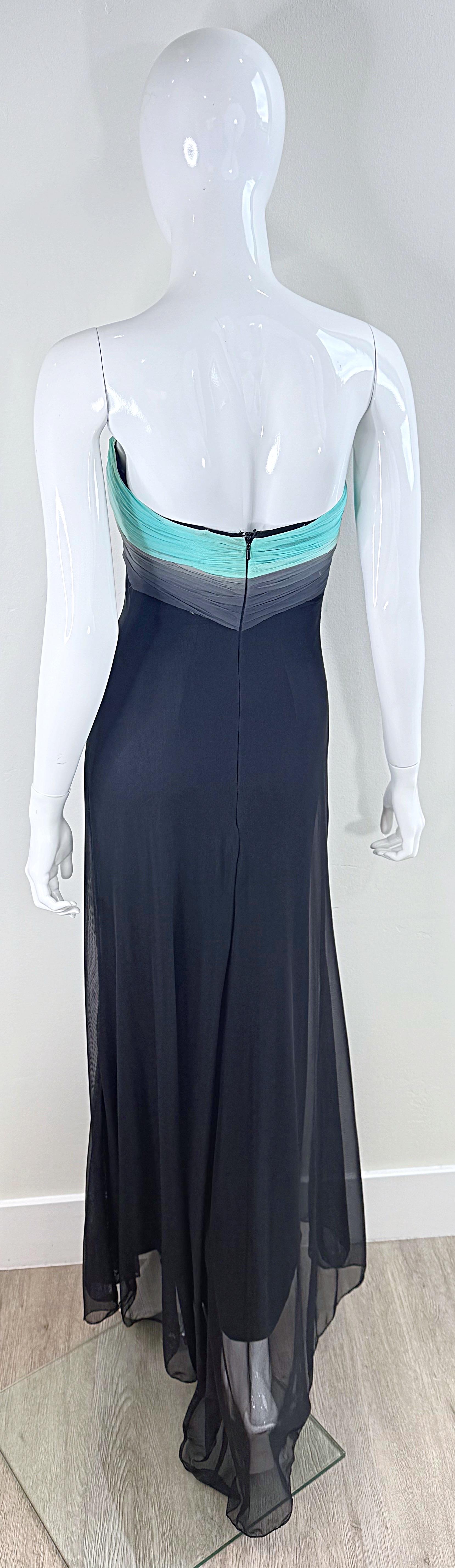 1980 Vicky Tiel Couture Robe de soirée sans bretelles à corsage plissé en maille Sz 0 2 en vente 1