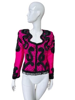 1980s Victor Costa Raw Silk Beaded Bolero