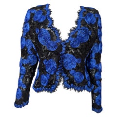 Veste en ruban et dentelle A Victor Costa des années 1980