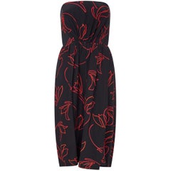 1980s Victor Edelstein Couture Black and Red Dress and Jacket Set