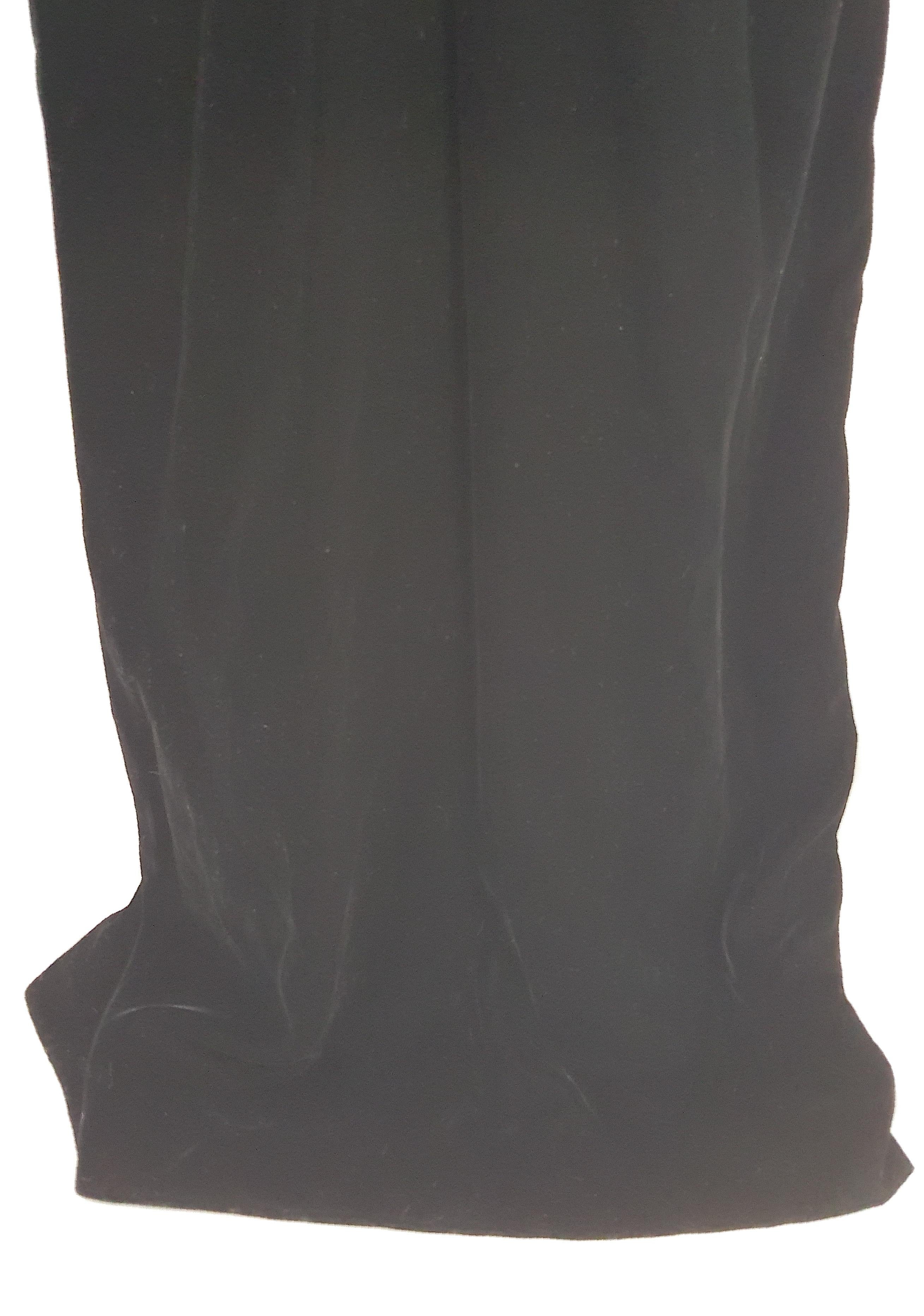 1980s VictorCosta GatheredRuched RedSatin BlackVelvet LongSlit Formal Maxi Gown For Sale 1