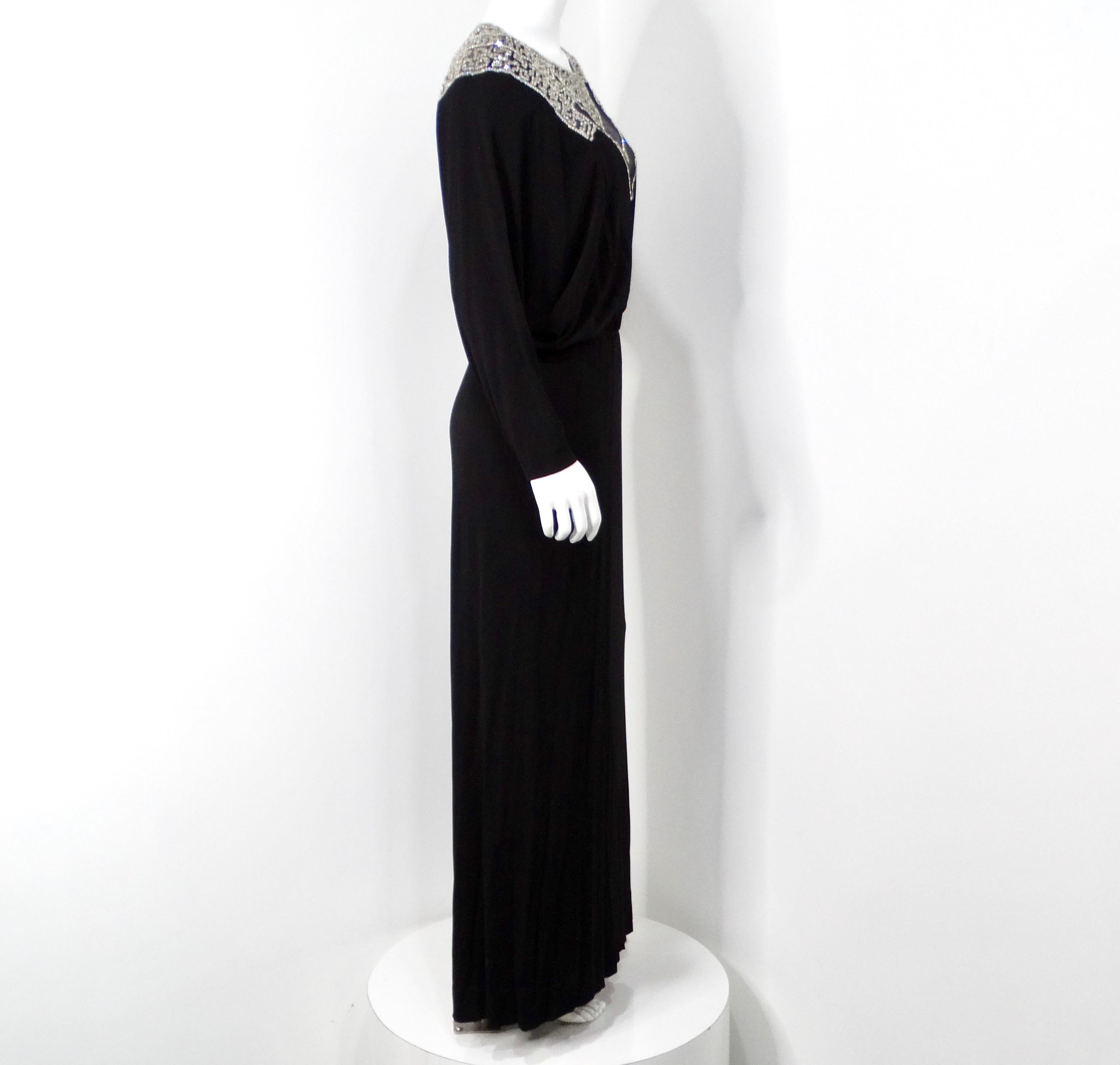 Vestido de noche de Victoria Royal de los años 80 con pedrería Dolman en venta 1
