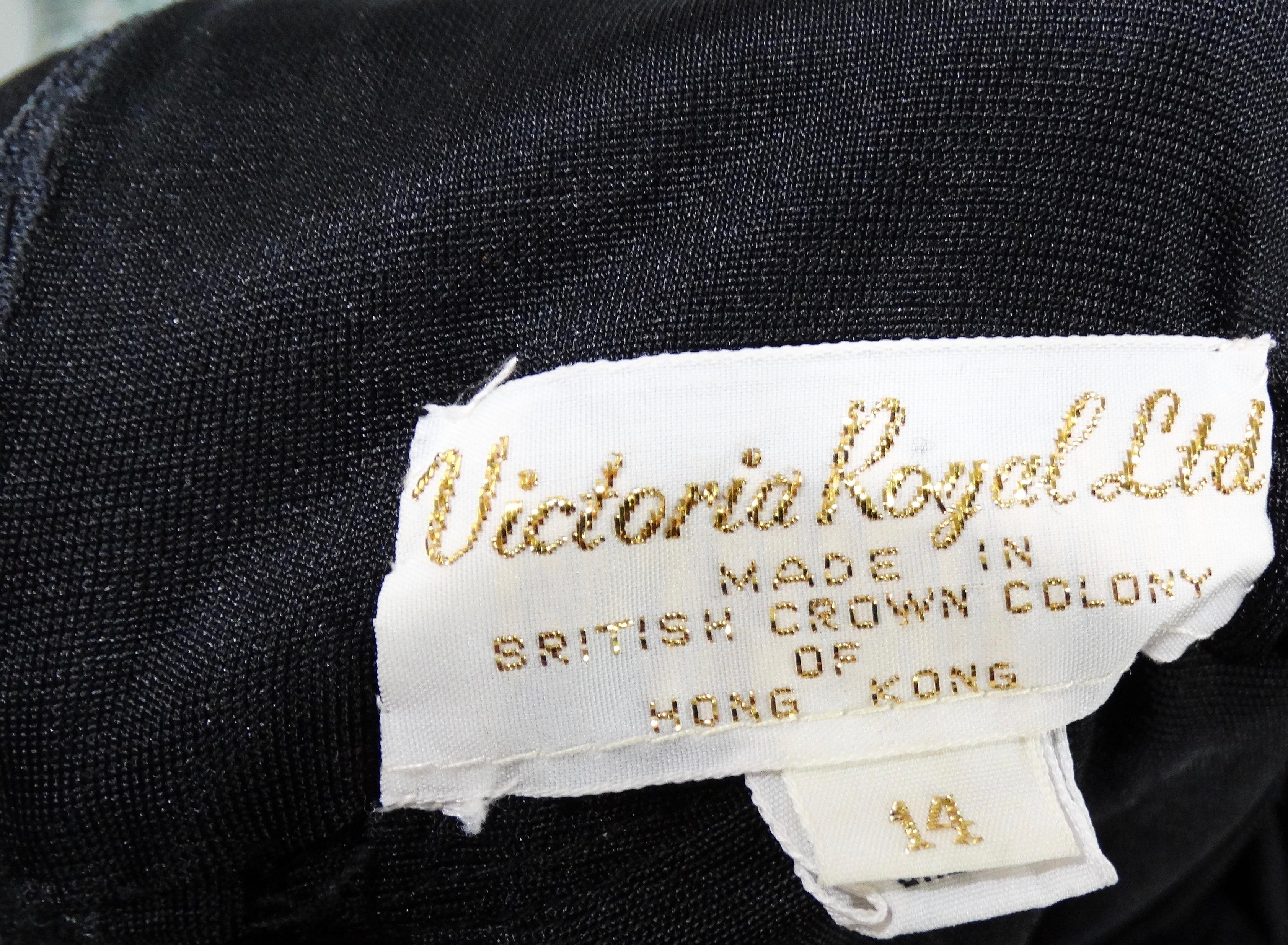 Vestido de noche de Victoria Royal de los años 80 con pedrería Dolman en venta 3