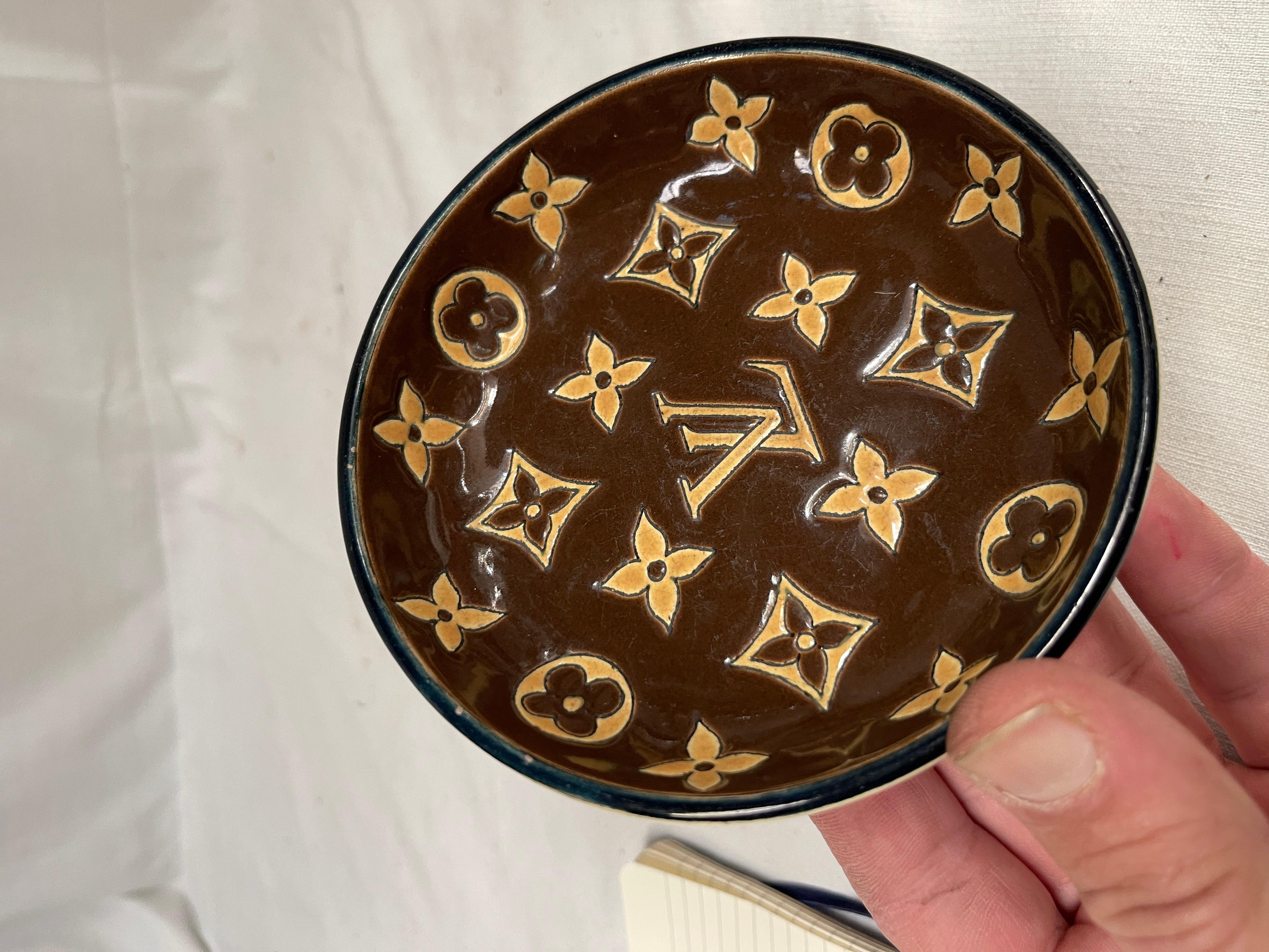 Fin du 20e siècle Vide poche des années 1980 de Longwy ceramic pour Louis Vuitton en vente
