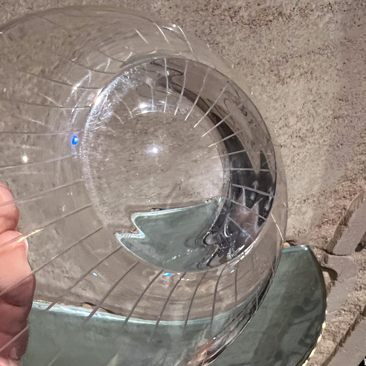 1980s Villeroy & Boch Germany Art Glass Sculptural Bowl Cut Crystal For Sale 2