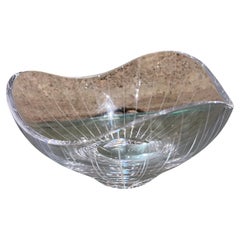 1980s Villeroy & Boch Germany Art Glass Sculptural Bowl Cut Crystal