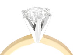 1980s Vintage 0.68ct Diamond and 14k Yellow Gold White Gold Set Solitaire Ring