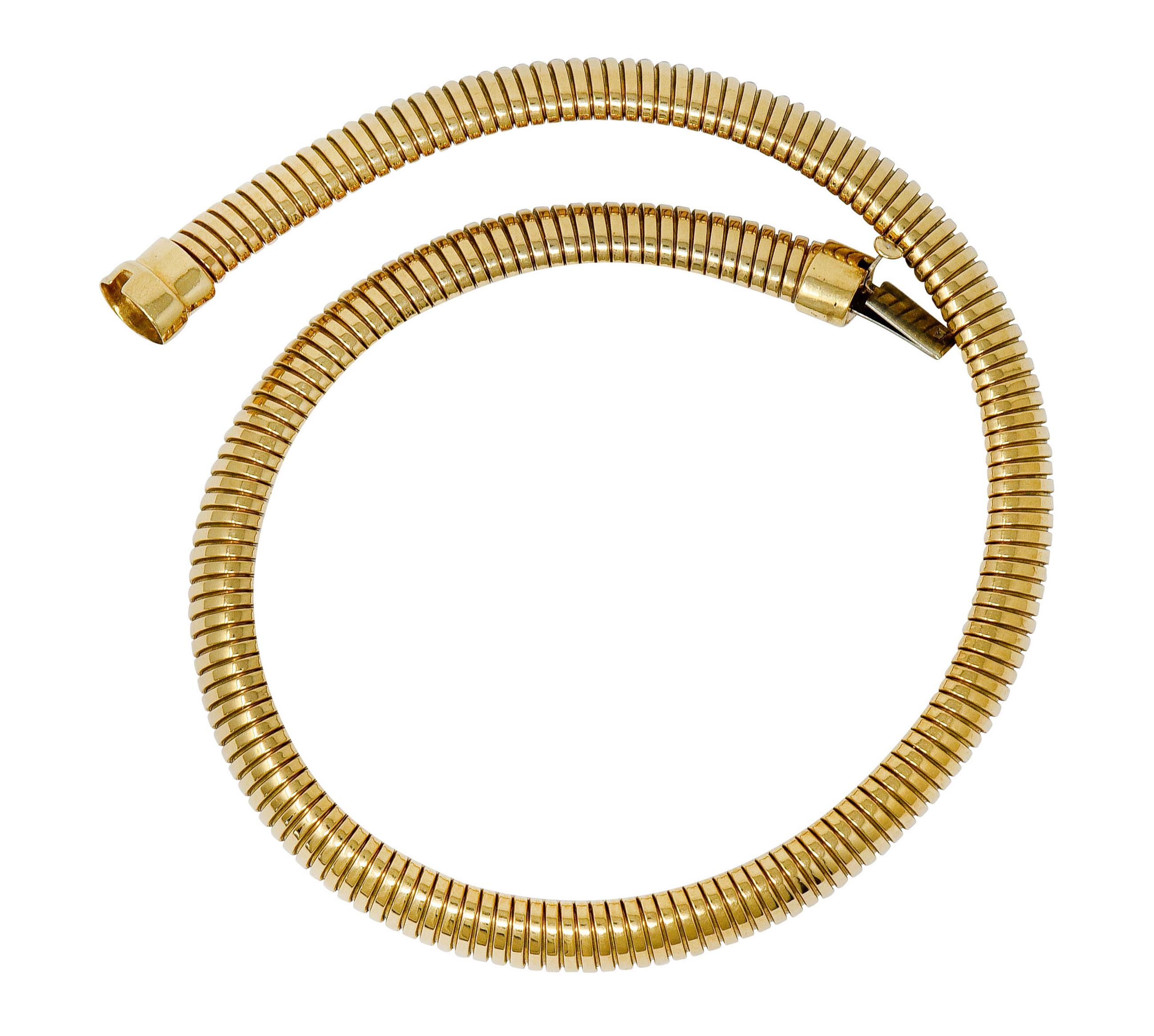 1980s Vintage 14 Karat Gold Tubogas Collar Necklace 3